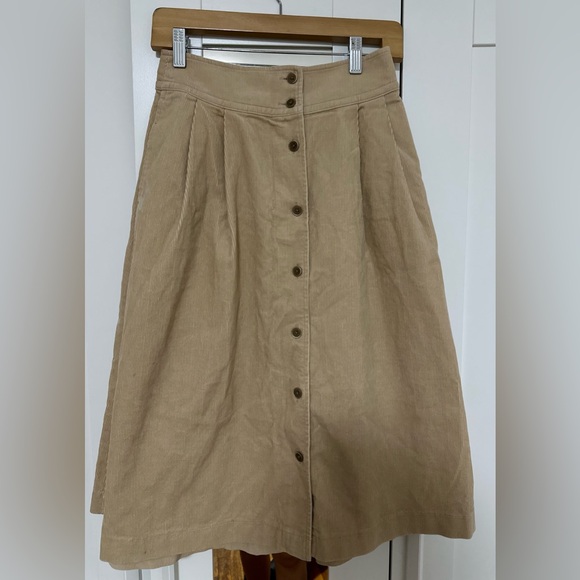 Uniqlo Dresses & Skirts - (NEW) Uniqlo X Ines De La Fressange IDLF Curdoroy Tucked Skirt (Beige) in Size 0